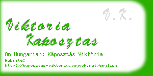 viktoria kaposztas business card